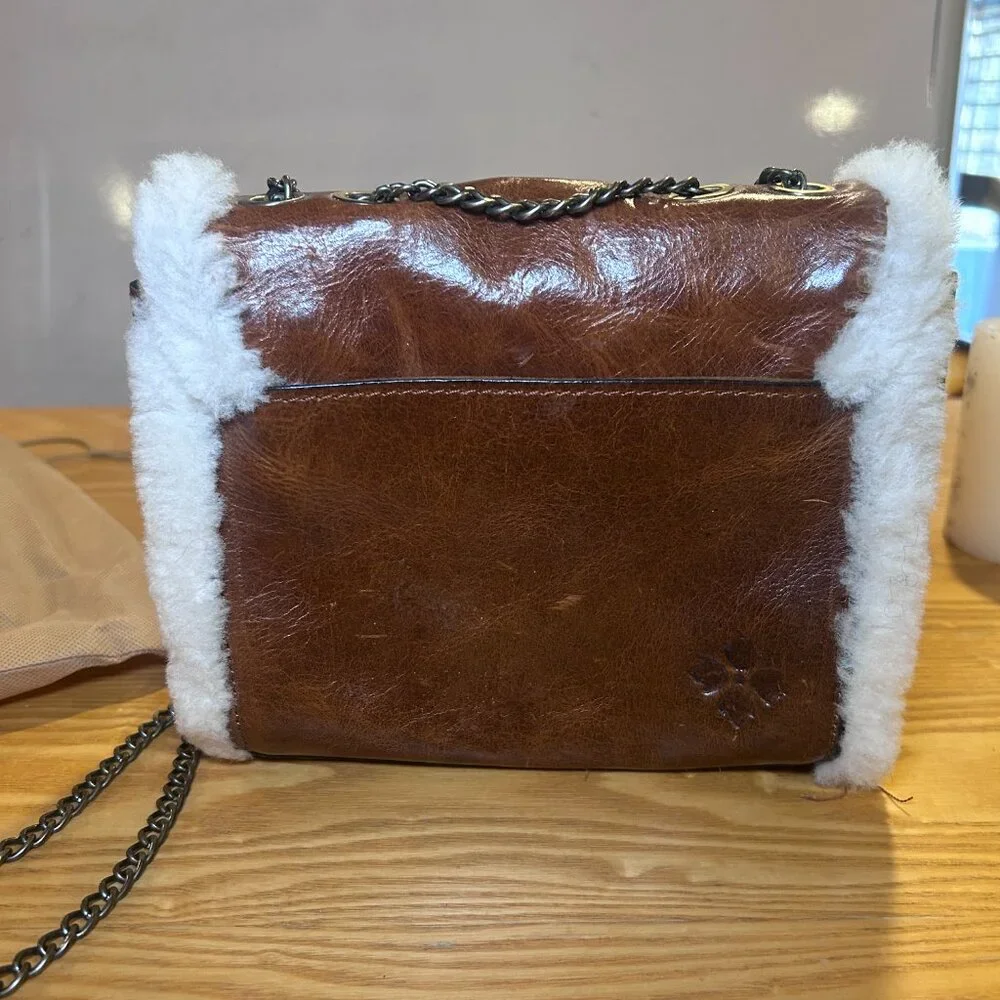 Patricia Nash Harlow Purse - 100% Full Grain Leather & Sherpa - Picture 4 of 7